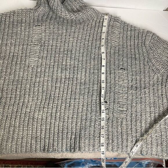 Zara Mock Neck Oversize Slouchy Distressed Sweater Fisherman Core C20 - Picture 12 of 15